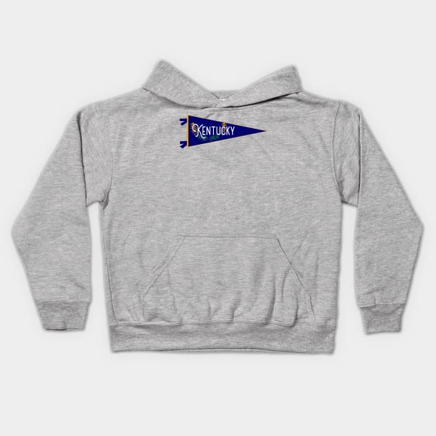 Kentucky Flag Pennant Kids Hoodie by zsonn